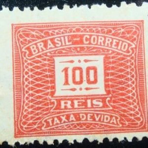 Selo postal do Brasil de 1926 taxa devida 100