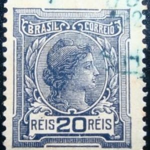 Selo postal do Brasil de 1918 Alegoria da República 20