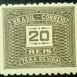 Selo postal do Brasil de 1919 Taxa Devida 20