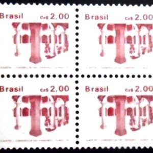 Quadra de selos postais do Brasil de 1987 Convento S. Francisco M