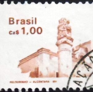Selo postal do Brasil de 1986 Pelourinho N1D