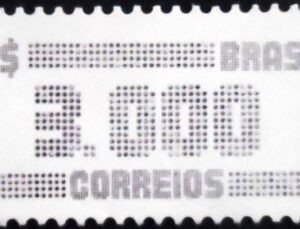 Selo postal do Brasil de1985 Tipo Cifra Cr$ 3000 M