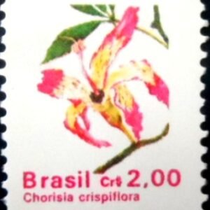 Selo postal do Brasil de 1990 Paineira chorisia M