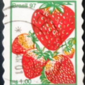 Selo postal do Brasil de 1997 Morangos U