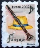 Selo postal do Brasil de 2002 Clarineta U