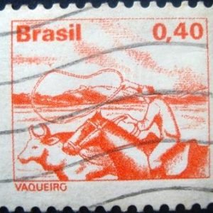 Selo postal do Brasil de 1979 Vaqueiro