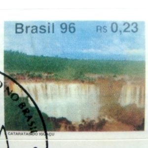 Selo postal do Brasil de 1996 Cataratas do Iguaçu MCC