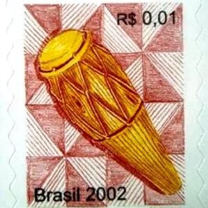 Selo postal do Brasil de 2002 Atabaque N