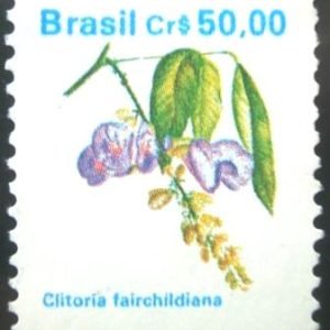 Selo postal do Brasil de 1990 Sombreiro 681 U