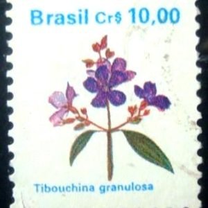 PAR de selos postais do Brasil de 1990 Quaresmeira