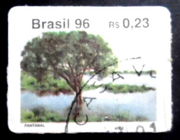 Selo postal regular emitido no Brasil em 1996 721 U