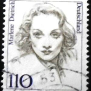 Selo postal da Alemanha de 1997 Marlene Dietrich U