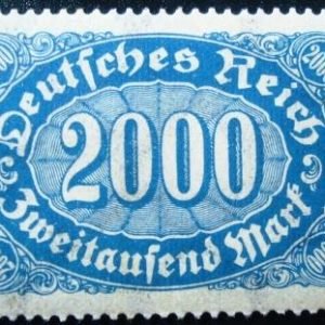 Selos postal da Alemanha Reich de 1923 Mark Numeral 2000