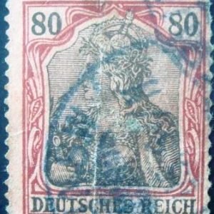 Selo postal da Alemanha Reich de 1902 Germania 80