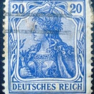 Selo postal da Alemanha Reich de 1907 Germania 20