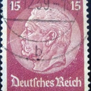Selo postal da Alemanha de 1934 Paul von Hindenburg 15