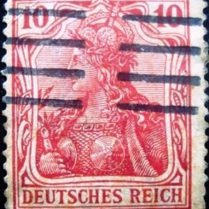 Selo postal da Alemanha Reich de 1905 Germania 10 Ia