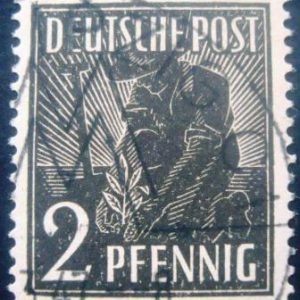 Selo postal da Alemanha de 1948 - DD 166 U