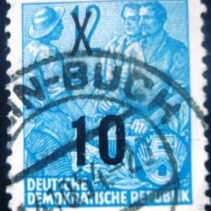 Selo postal da Alemanha de 1954 Definitives overprinted 10