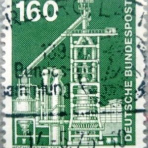 Selo postal da Alemanha de 1975 Large blast furnace - 1185 U