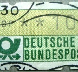 Selo postal Etiqueta ATM da Alemanha de 1981 Post horn DBP normal - 11U