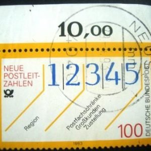 Selo postal da Alemanha de 1993 New postcodes