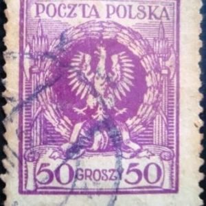 Selo postal da Polônia de 1924 Arms of Poland 50 - 225 U