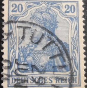 Selos postal da Alemanha Reich de 1902 Germania 20