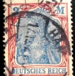 Selo postal da Alemanha Reich de 1920 Germania 2