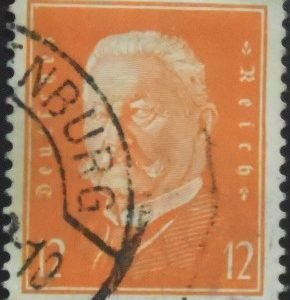 Selo postal da Alemanha Reich de 1932 Paul von Hindenburg