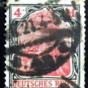 Selo postal da Alemanha Reich de 1920 Germania with the imperial 4