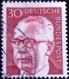 Selo postal da Alemanha Berlim de 1971 Dr. Gustav Heinemann 30