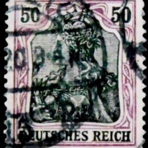 Selo postal da Alemanha Reich de 1902 Germania 50