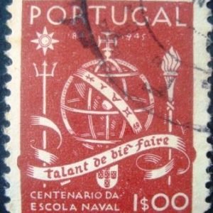 Selo postal de Portugal de 1945 Globe and Symbols 1$ - 660 U