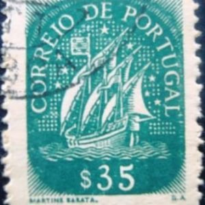 Selo postal de Portugal de 1943 Caravel $35 - 620 U