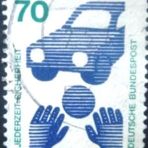Selo postal da Alemanha de 1973 Road safety 70