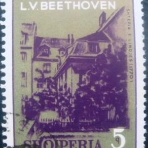 Selo postal da Albânia de 1970 Beethoven's Birthplace