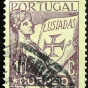 Selo postal de Portugal de 1931 Lusiadas 10c U
