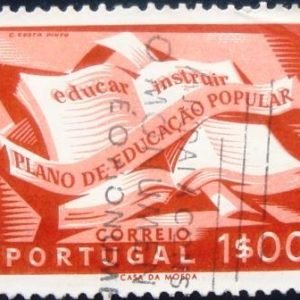 Selo postal de Portugal de 1954 National literacy campaign 1$ - 795 U
