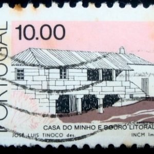 Selo postal de Portugal de 1987 Minho and Douro coasthouse