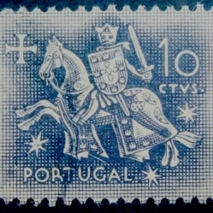 Selo postal de Portugal de 1953 Rei Dinis 10