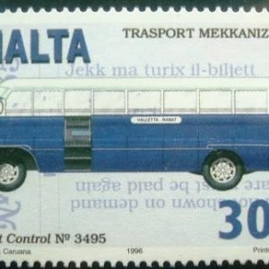 Selo postal de Malta de 1996 Bus nº 3495 1000 M