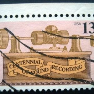 Selo postal Estados Unidos 1977 Centennial of sound recording