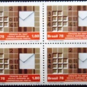 Quadra de selos postais do Brasil de 1978 Administração Postal M