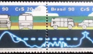 Se-tenant do Brasil de 1990 Congresso NTC M SET