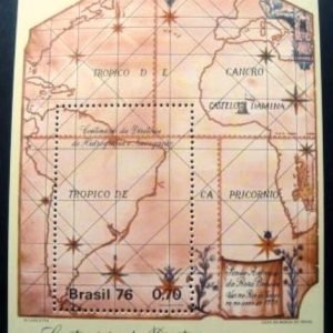 Bloco postal do Brasil de 1976 Diretoria Navegação Marinha