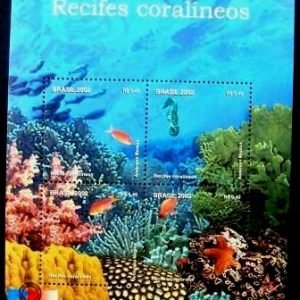 Bloco postal do Brasil de 2002 Recifes Coralíneos