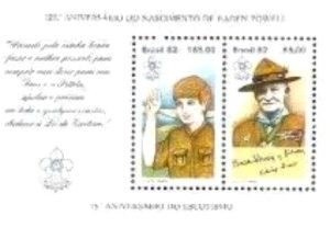 Bloco postal do Brasil de 1982 Baden Powell