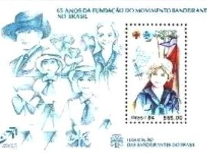 Bloco postal do Brasil de 1984 Movimento Bandeirante