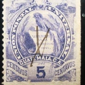 Selo postal da Guatemala de 1886 Coat of Arms